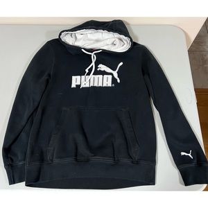 Puma Black White Graphic Hoodie Sweatshirt Sweater Pullover Size S 🖤 #puma